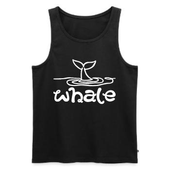 La queue de la baleine (blanc) - Débardeur bio Premium Homme - noir - Devant - Michal (187cm)