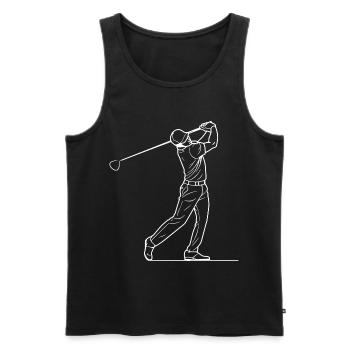 Golfspieler Skizze - Männer Premium Bio Tank Top - Schwarz - Vorne - AI Model Male 178 light (178cm)