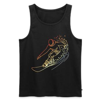 Vintage Snowboarder Skizze - Männer Premium Bio Tank Top - Schwarz - Vorne - AI Model Male 178 light (178cm)