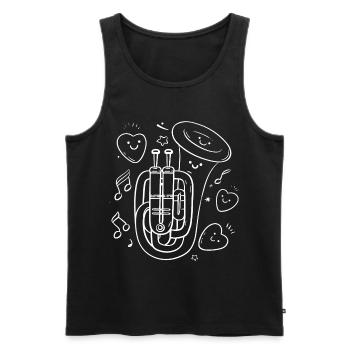 Tuba Bande dessinée - Débardeur bio Premium Homme - noir - Devant - AI Model Male 178 light (178cm)