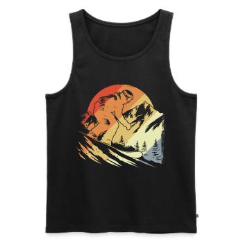 Snowboarder Vintage Look - Men's Premium Organic Tank Top - black - Front - Michal (187cm)