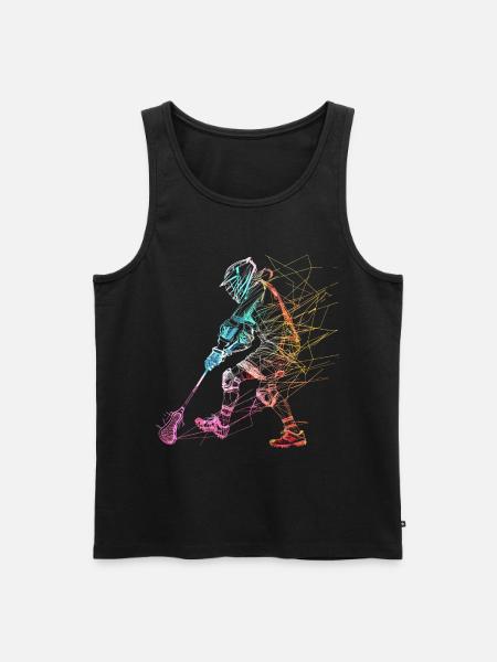 Lacrosse Player Sketch - Men's Premium Organic Tank Top - black
