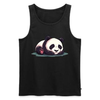 Cute Cartoon of a Sleeping Panda - Adorable design - Men's Premium Organic Tank Top - black - Front - AI Model Male 178 light (178cm)