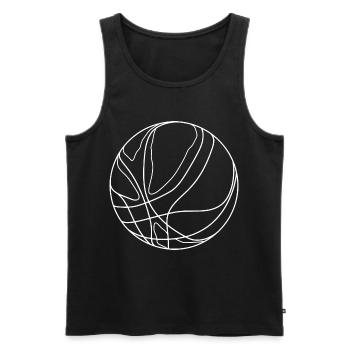 Basketball Ball Drawing - Men's Premium Organic Tank Top - black - Front - Michal (187cm)