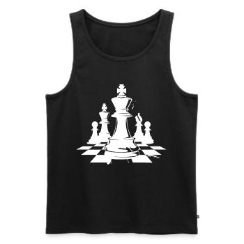 Chess Pieces Drawing - Men's Premium Organic Tank Top - black - Front - AI Model Male 178 light (178cm)
