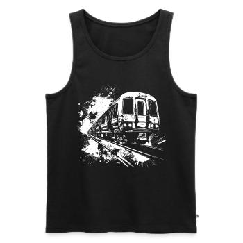 Train Splashes of Color - Men's Premium Organic Tank Top - black - Front - AI Model Male 178 light (178cm)