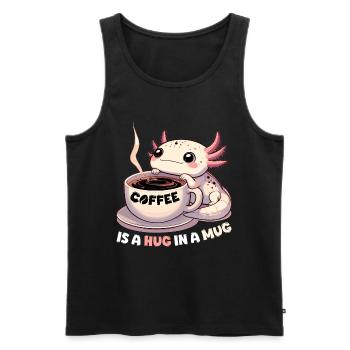 Axolotl Coffee Hug Mug Gift - Men's Premium Organic Tank Top - black - Front - Michal (187cm)