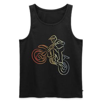 Motocross Line Drawing - Men's Premium Organic Tank Top - black - Front - Michal (187cm)