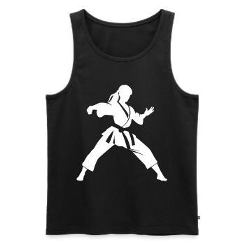Karateka Woman Sketch - Men's Premium Organic Tank Top - black - Front - AI Model Male 178 light (178cm)