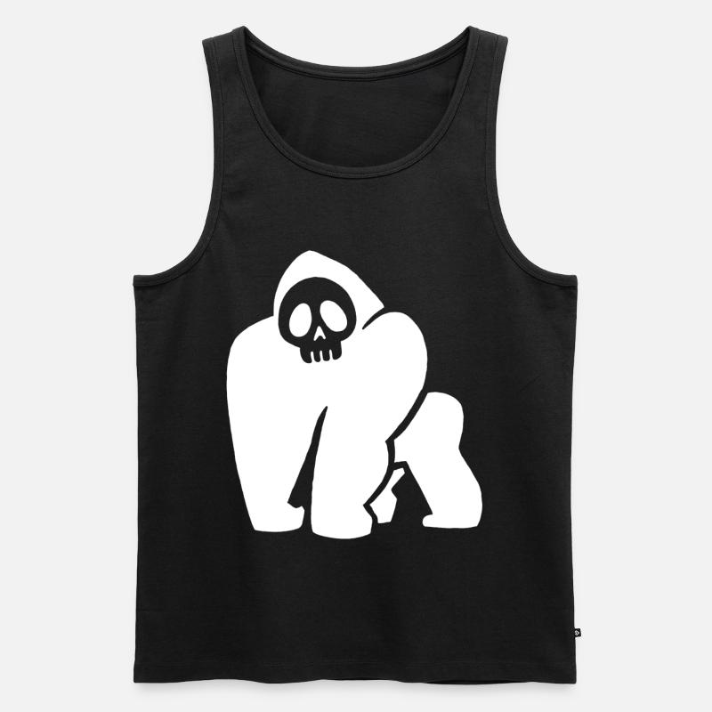 Weißer Gorilla Schädel - Männer Premium Bio Tank Top - Schwarz