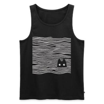 Cat in the sea - Men's Premium Organic Tank Top - black - Front - Michal (187cm)