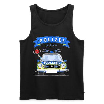 Polizeiauto mit Sirene - Männer Premium Bio Tank Top - Schwarz - Vorne - AI Model Male 178 light (178cm)
