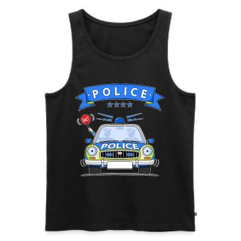 Police Polizeiauto mit Sirene - Männer Premium Bio Tank Top - Schwarz - Vorne - AI Model Male 178 light (178cm)