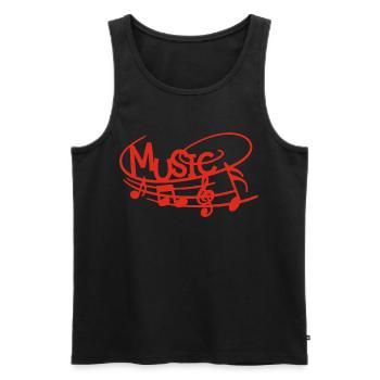 Musik in der Haut (rot) - Männer Premium Bio Tank Top - Schwarz - Vorne - Michal (187cm)
