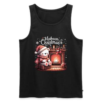 Eisbär Bär Weihnachten Kamin Geschenk - Männer Premium Bio Tank Top - Schwarz - Vorne - AI Model Male 178 light (178cm)
