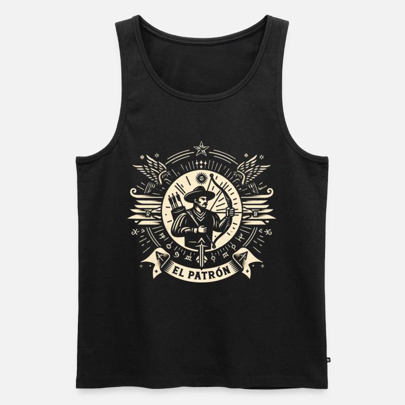 El Patrón Bogenschütze Icon - Männer Premium Bio Tank Top - Schwarz