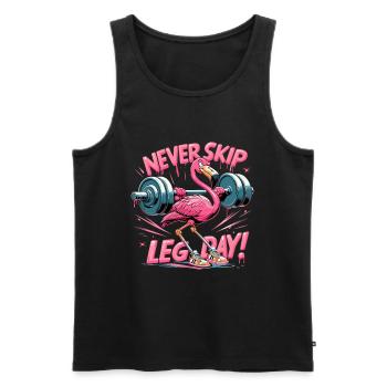 Leg Day Flamingo Beintraining witzig Gym Geschenk - Männer Premium Bio Tank Top - Schwarz - Vorne - AI Model Male 178 light (178cm)