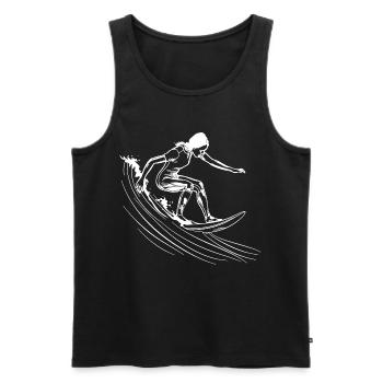 Surfen Mädchen - Männer Premium Bio Tank Top - Schwarz - Vorne - AI Model Male 178 light (178cm)