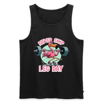 Leg Day Flamingo Beintraining witzig Gym Geschenk - Männer Premium Bio Tank Top - Schwarz - Vorne - AI Model Male 178 light (178cm)
