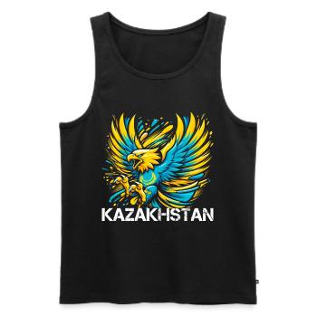 Kazakhstan Eagle Flag Flag Cool Gift - Men's Premium Organic Tank Top - black - Front - AI Model Male 178 light (178cm)