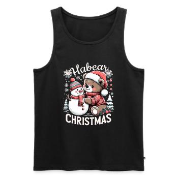 Habear Noël Ours Bonhomme de neige Cadeau de neige - Débardeur bio Premium Homme - noir - Devant - Michal (187cm)