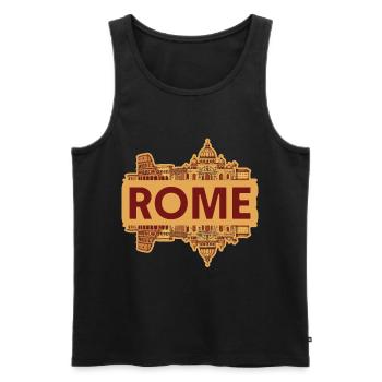 Rome Italy Skyline - Men's Premium Organic Tank Top - black - Front - Michal (187cm)