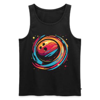 Retro Bowlingkugel - Männer Premium Bio Tank Top - Schwarz - Vorne - AI Model Male 178 light (178cm)