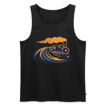 Lokomotive 90er Look - Männer Premium Bio Tank Top - Schwarz - Vorne - Michal (187cm)