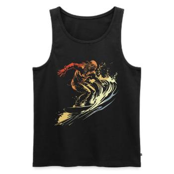 Surf Vintage - Débardeur bio Premium Homme - noir - Devant - AI Model Male 178 light (178cm)