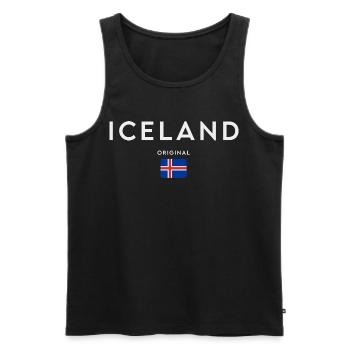 Drapeau de l’Islande, fierté islandaise - Débardeur bio Premium Homme - noir - Devant - AI Model Male 178 light (178cm)