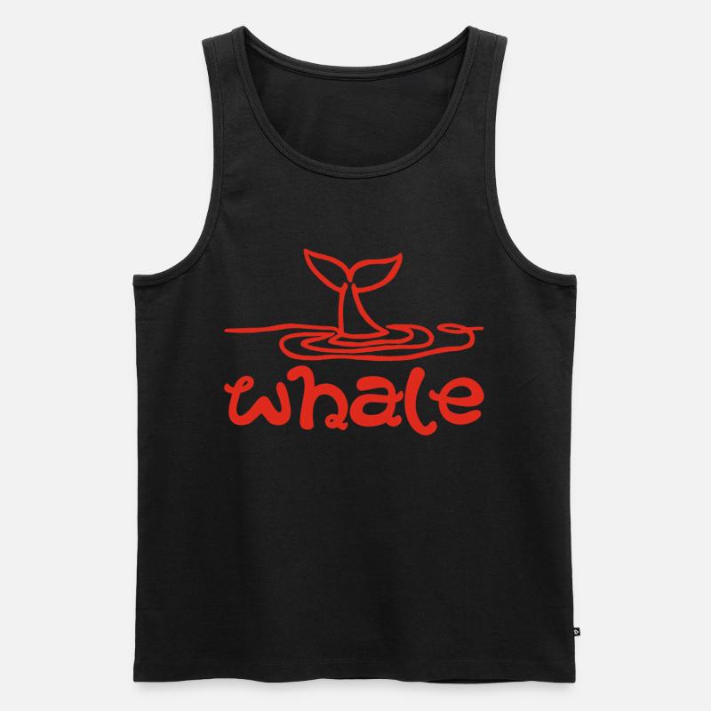 Das Zeichen des Wals (rot) - Männer Premium Bio Tank Top - Schwarz