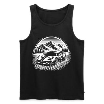 Silhouette Voiture Classique Rétro T-Shirt Voiture Classique - Débardeur bio Premium Homme - noir - Devant - Michal (187cm)