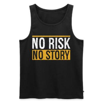 no risk no story - Männer Premium Bio Tank Top - Schwarz - Vorne - AI Model Male 178 light (178cm)