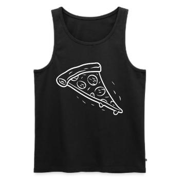 Pizza Slice Line Drawing - Men's Premium Organic Tank Top - black - Front - Michal (187cm)