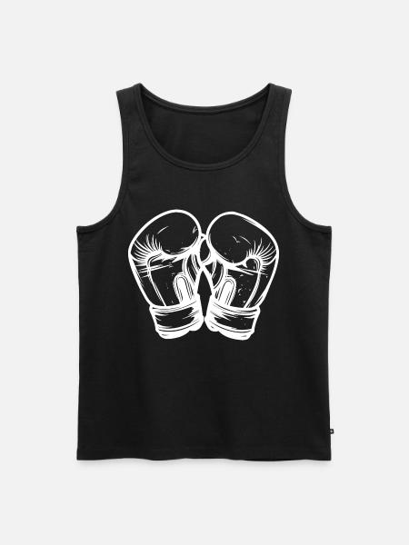 Kickboxing Gloves Drawing - Men's Premium Organic Tank Top - black