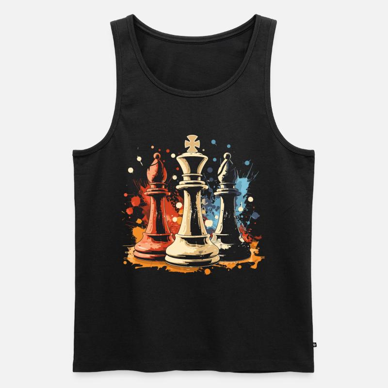 Schach Läufer und König Graffiti - Männer Premium Bio Tank Top - Schwarz