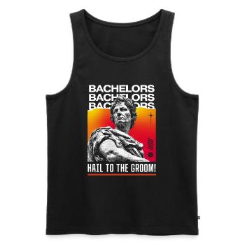 Hail to the Groom - Bachelor Party - Men's Premium Organic Tank Top - black - Front - AI Model Male 178 light (178cm)