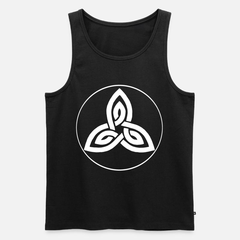 Weiße keltische Blume - Männer Premium Bio Tank Top - Schwarz