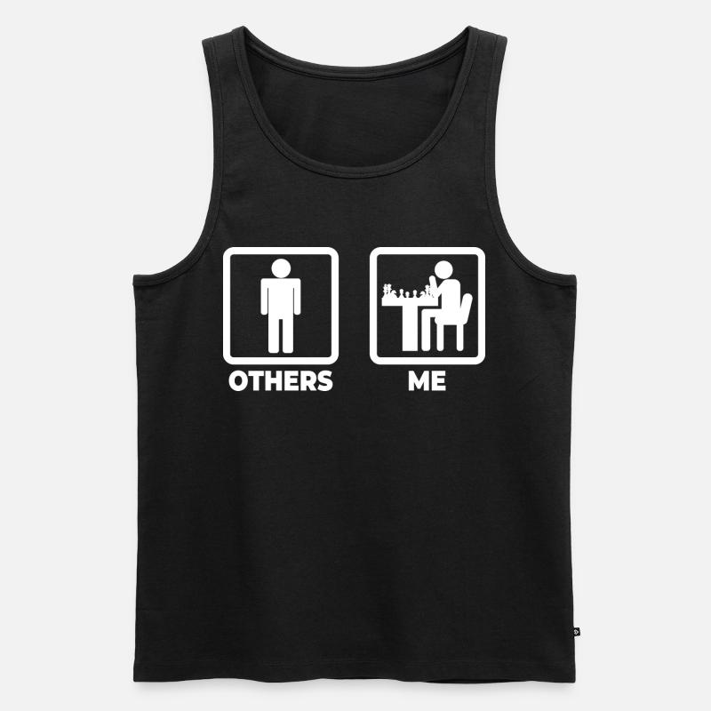 Schach Strichmännchen - Männer Premium Bio Tank Top - Schwarz