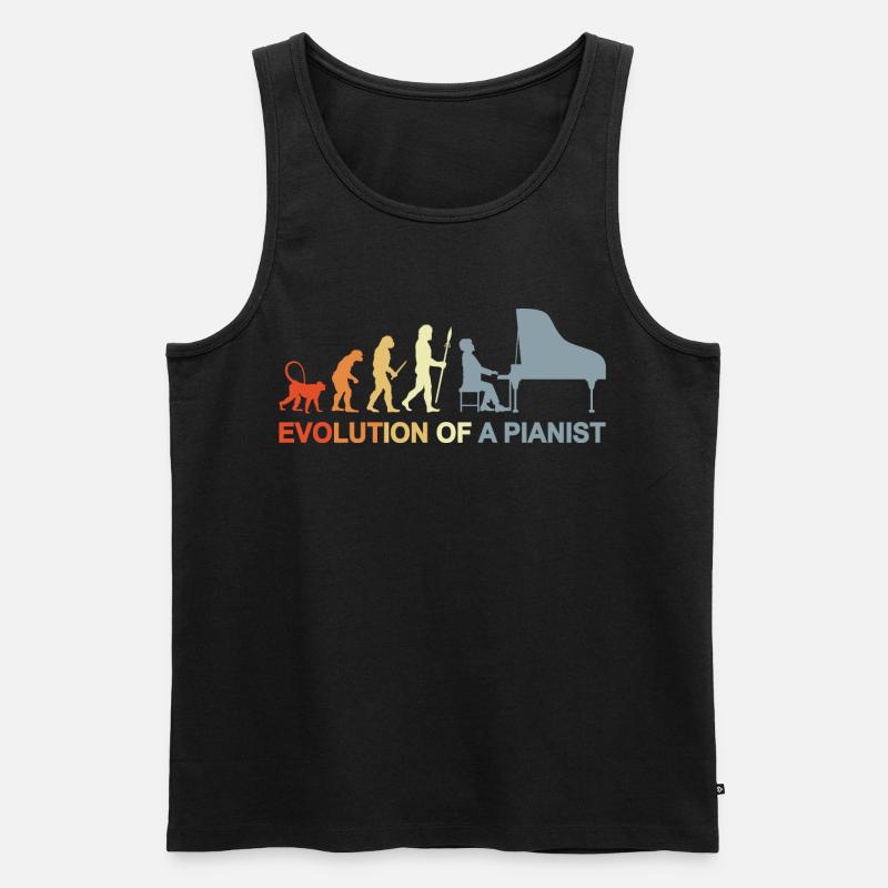 Piano Evolution - Männer Premium Bio Tank Top - Schwarz