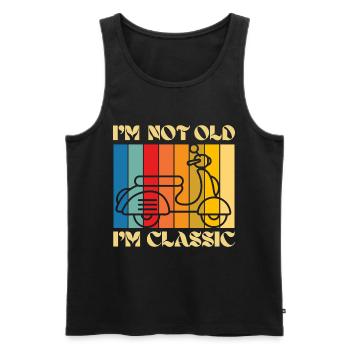 I'm Not Old, I'm Classic – Retro Scooter - Men's Premium Organic Tank Top - black - Front - AI Model Male 178 light (178cm)