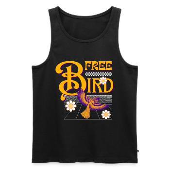 Free Bird – Retro-Design - Männer Premium Bio Tank Top - Schwarz - Vorne - AI Model Male 178 light (178cm)