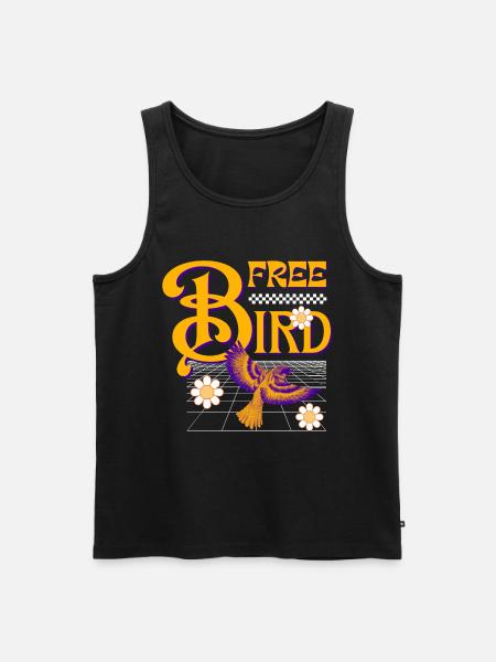 Free Bird – Retro Design - Men's Premium Organic Tank Top - black