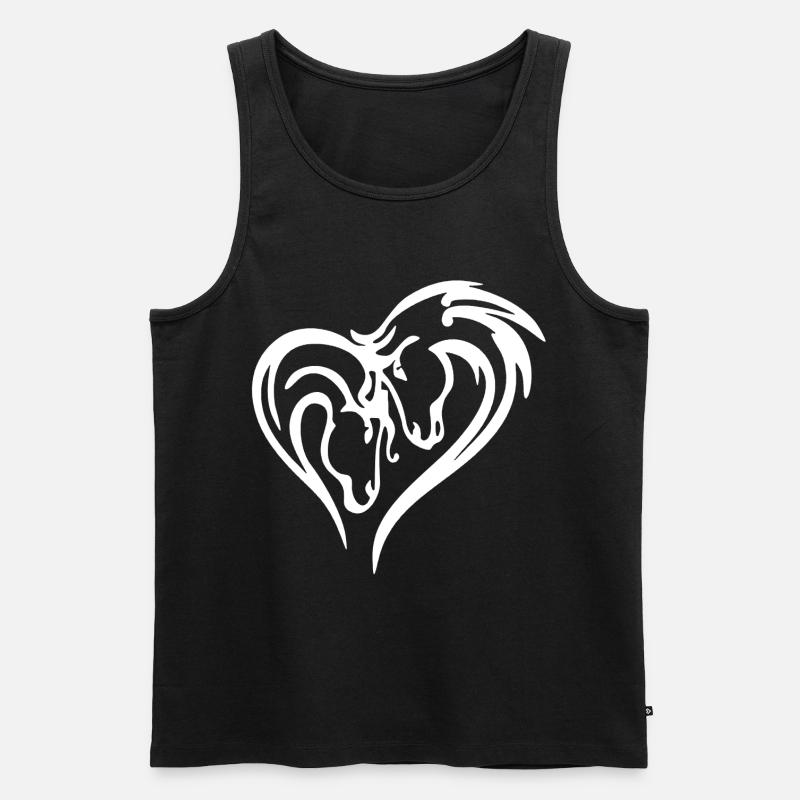 Pferdeherz (weiß) - Männer Premium Bio Tank Top - Schwarz
