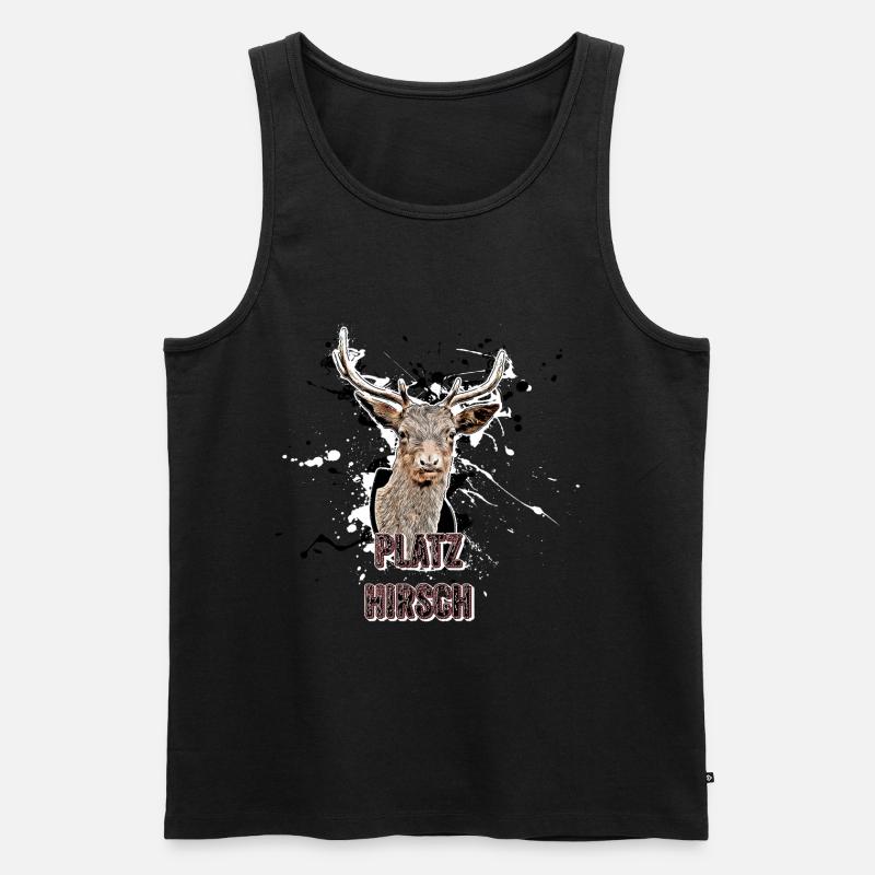 Platzhirsch - Männer Premium Bio Tank Top - Schwarz