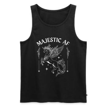 Majestic AF – Licorne volante - Débardeur bio Premium Homme - noir - Devant - AI Model Male 178 light (178cm)