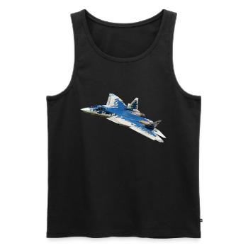 Su-57 - Men's Premium Organic Tank Top - black - Front - AI Model Male 178 light (178cm)