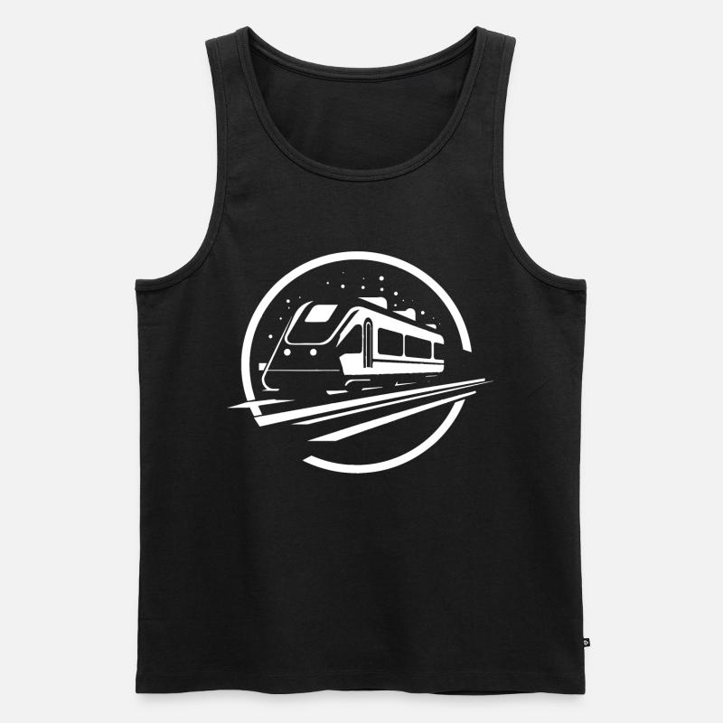 Zug Grafik - Männer Premium Bio Tank Top - Schwarz