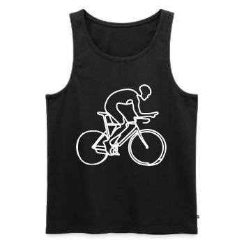 Cyclist Graphic - Men's Premium Organic Tank Top - black - Front - AI Model Male 178 light (178cm)