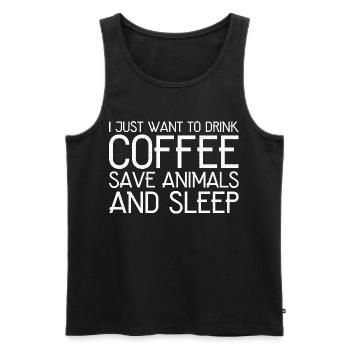 Ich möchte einfach nur Kaffee trinken - Männer Premium Bio Tank Top - Schwarz - Vorne - Michal (187cm)